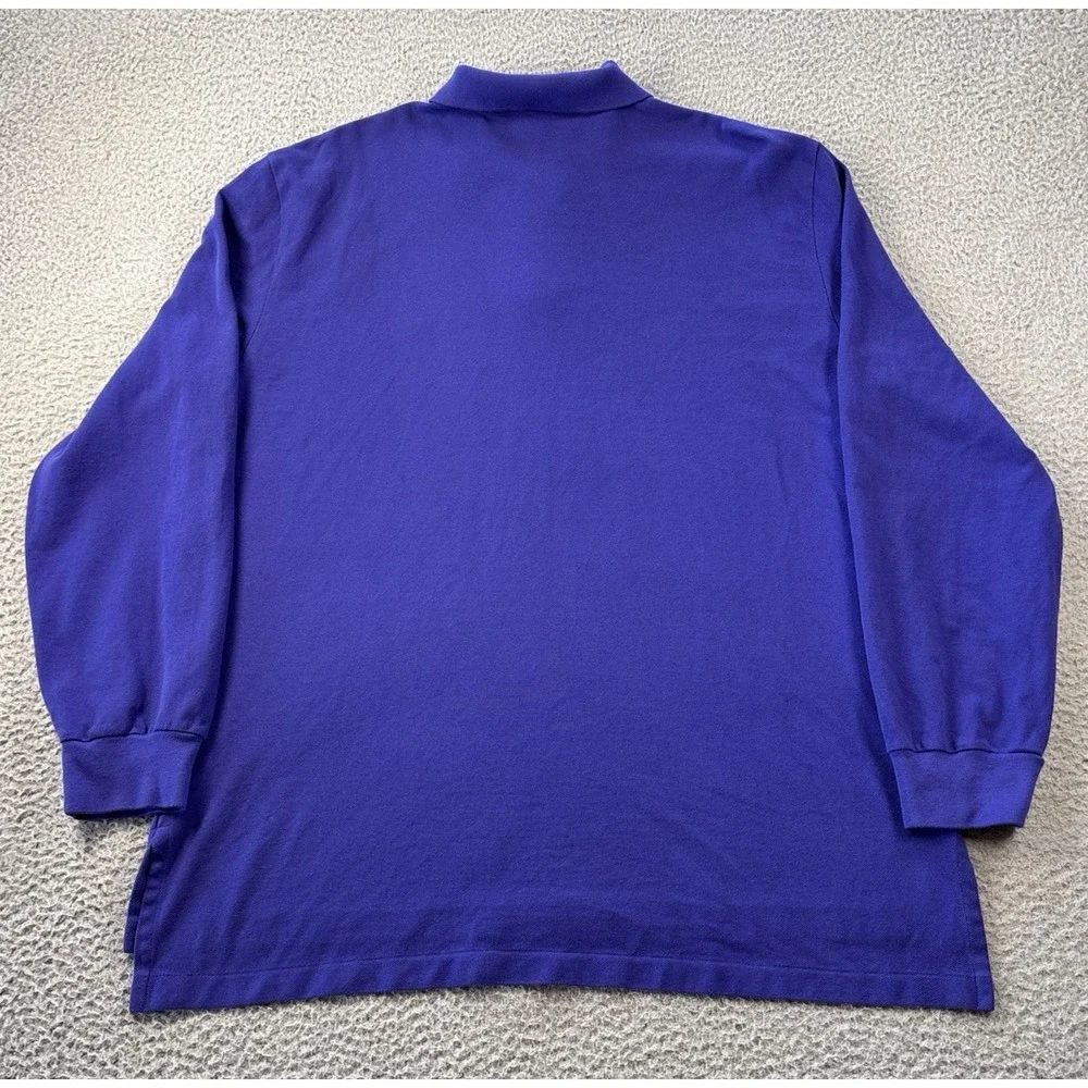 Polo Ralph Lauren Polo Shirt Mens 2XL Purple Yellow Pony Long Sleeve Cotton